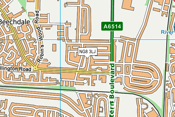NG8 3LJ map - OS VectorMap District (Ordnance Survey)