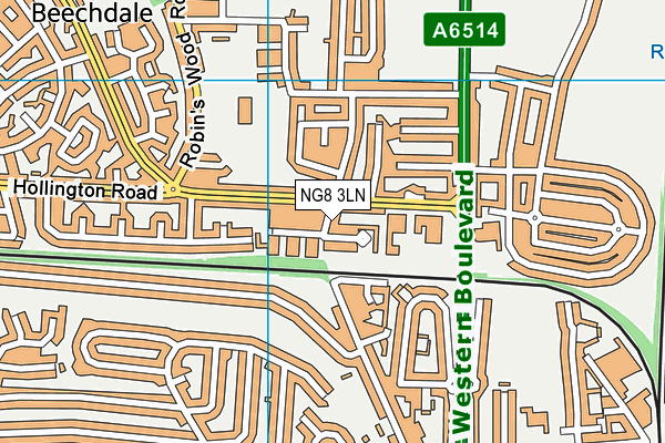 NG8 3LN map - OS VectorMap District (Ordnance Survey)