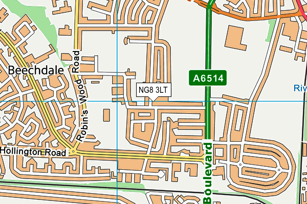 NG8 3LT map - OS VectorMap District (Ordnance Survey)