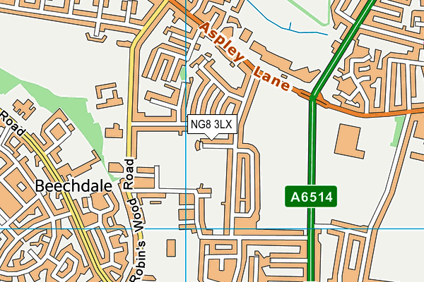 NG8 3LX map - OS VectorMap District (Ordnance Survey)