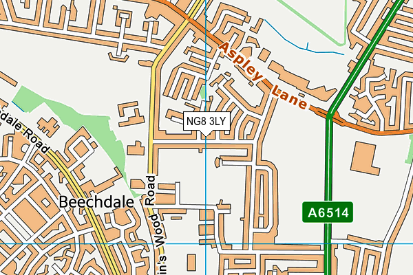 NG8 3LY map - OS VectorMap District (Ordnance Survey)