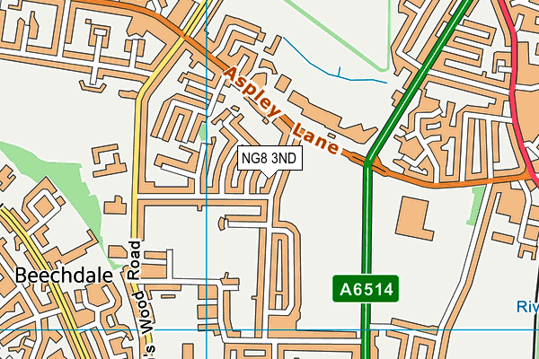 NG8 3ND map - OS VectorMap District (Ordnance Survey)