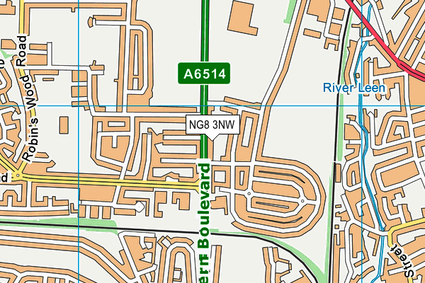 NG8 3NW map - OS VectorMap District (Ordnance Survey)