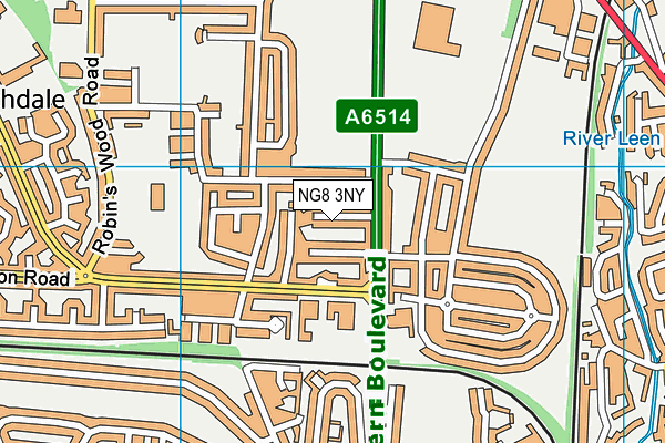 NG8 3NY map - OS VectorMap District (Ordnance Survey)