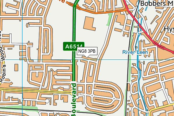 NG8 3PB map - OS VectorMap District (Ordnance Survey)