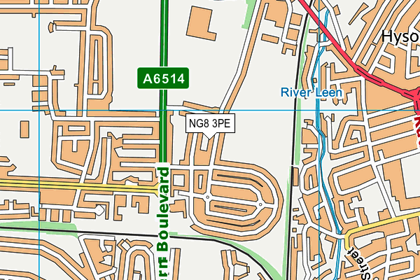 NG8 3PE map - OS VectorMap District (Ordnance Survey)