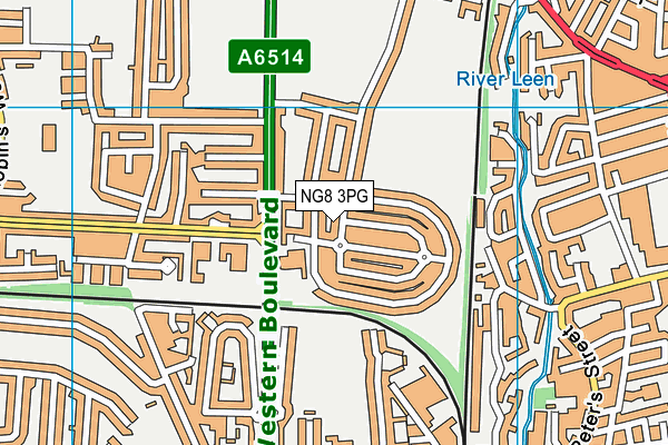 NG8 3PG map - OS VectorMap District (Ordnance Survey)