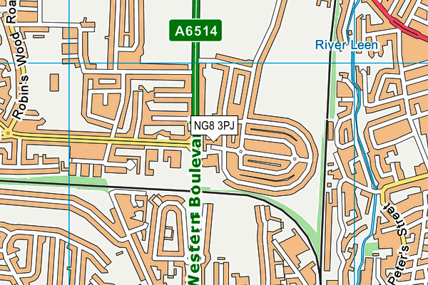 NG8 3PJ map - OS VectorMap District (Ordnance Survey)