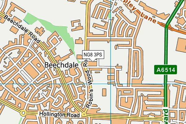 NG8 3PS map - OS VectorMap District (Ordnance Survey)