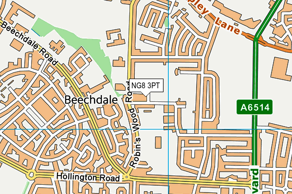 NG8 3PT map - OS VectorMap District (Ordnance Survey)