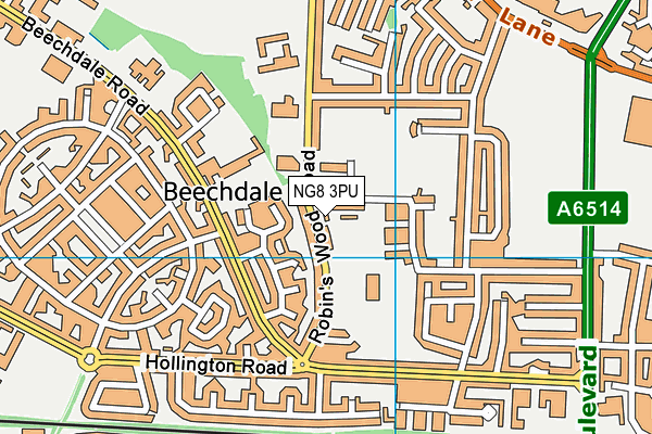 NG8 3PU map - OS VectorMap District (Ordnance Survey)