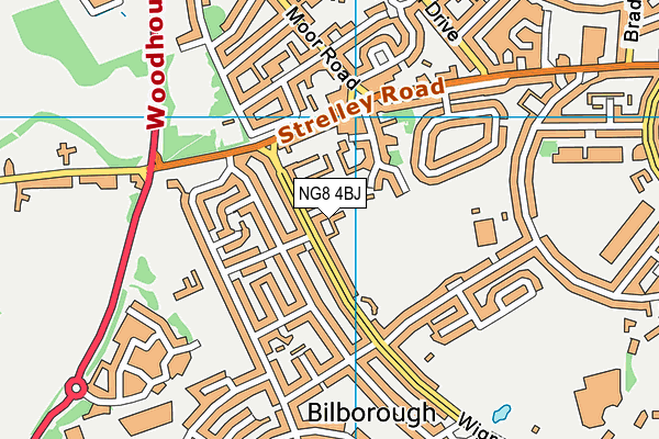 NG8 4BJ map - OS VectorMap District (Ordnance Survey)