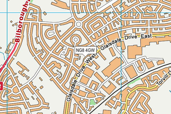 NG8 4GW map - OS VectorMap District (Ordnance Survey)