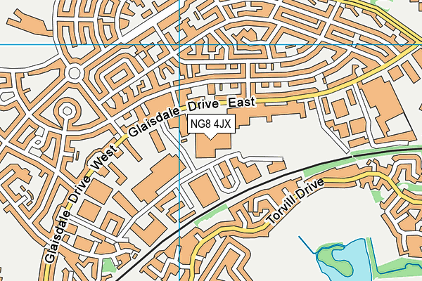 NG8 4JX map - OS VectorMap District (Ordnance Survey)