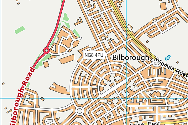 NG8 4PU map - OS VectorMap District (Ordnance Survey)