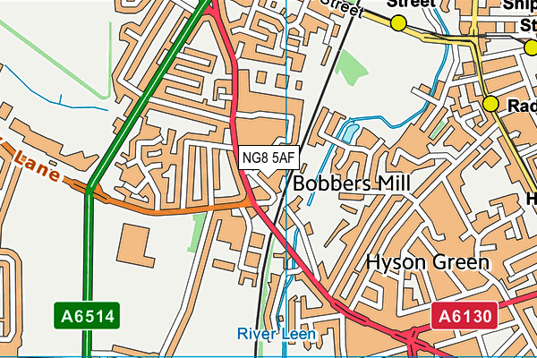 NG8 5AF map - OS VectorMap District (Ordnance Survey)