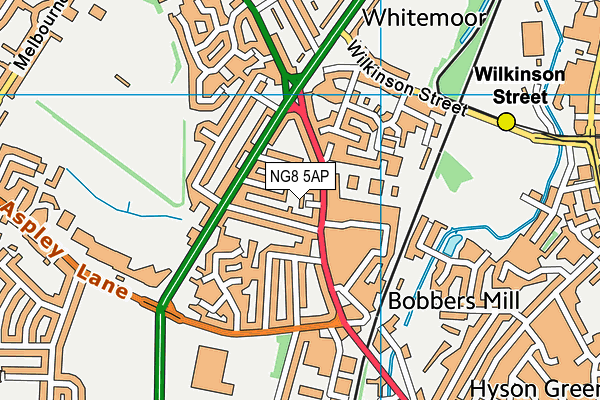 NG8 5AP map - OS VectorMap District (Ordnance Survey)