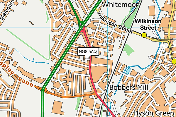 NG8 5AQ map - OS VectorMap District (Ordnance Survey)