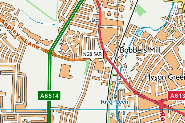 NG8 5AR map - OS VectorMap District (Ordnance Survey)