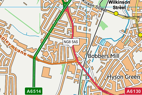 NG8 5AS map - OS VectorMap District (Ordnance Survey)