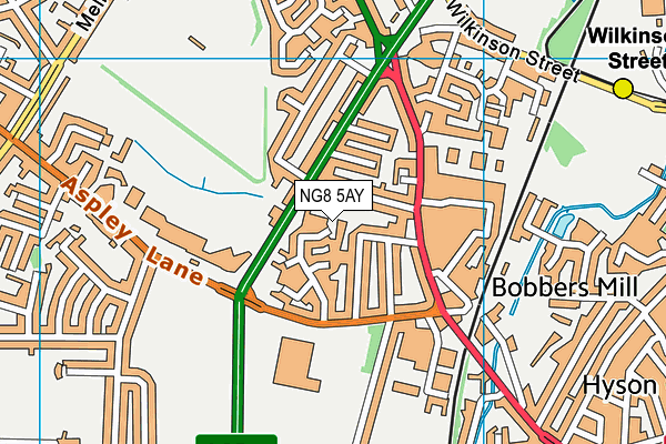 NG8 5AY map - OS VectorMap District (Ordnance Survey)