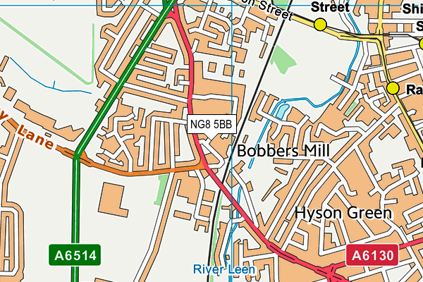 NG8 5BB map - OS VectorMap District (Ordnance Survey)