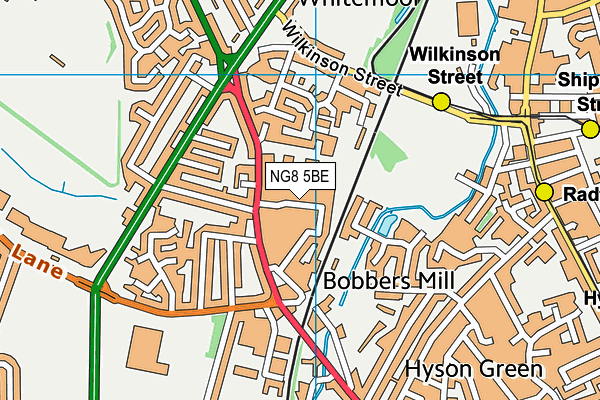 NG8 5BE map - OS VectorMap District (Ordnance Survey)