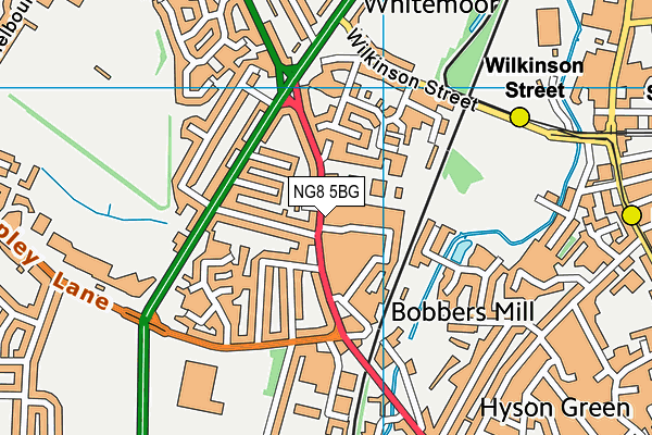 NG8 5BG map - OS VectorMap District (Ordnance Survey)