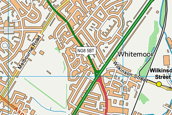 NG8 5BT map - OS VectorMap District (Ordnance Survey)