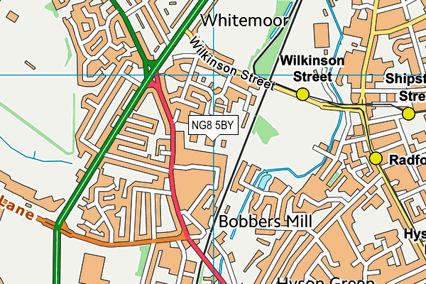 NG8 5BY map - OS VectorMap District (Ordnance Survey)
