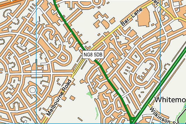 NG8 5DB map - OS VectorMap District (Ordnance Survey)