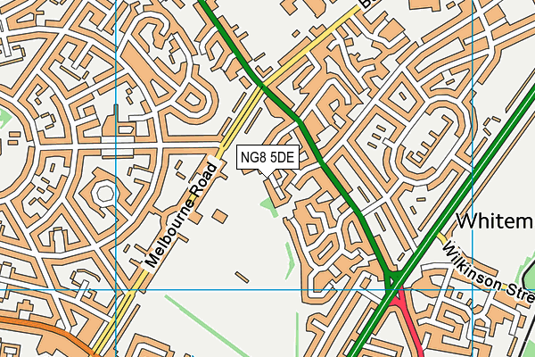 NG8 5DE map - OS VectorMap District (Ordnance Survey)