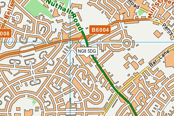 NG8 5DG map - OS VectorMap District (Ordnance Survey)