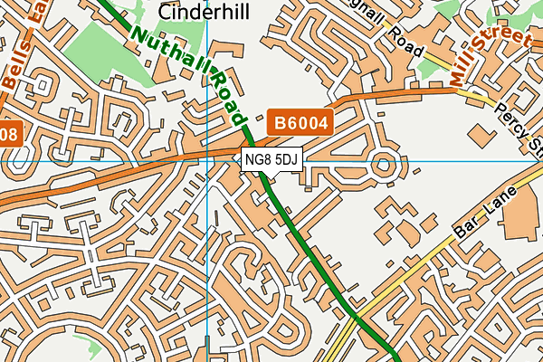 NG8 5DJ map - OS VectorMap District (Ordnance Survey)