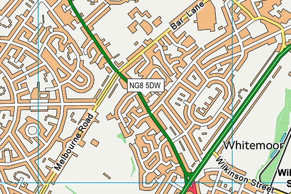 NG8 5DW map - OS VectorMap District (Ordnance Survey)