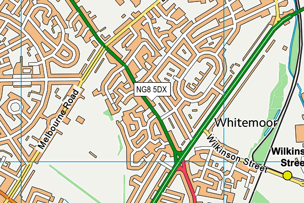 NG8 5DX map - OS VectorMap District (Ordnance Survey)