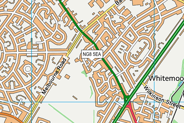 NG8 5EA map - OS VectorMap District (Ordnance Survey)