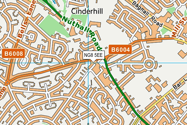 NG8 5EE map - OS VectorMap District (Ordnance Survey)