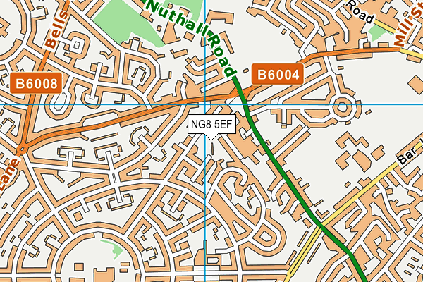 NG8 5EF map - OS VectorMap District (Ordnance Survey)