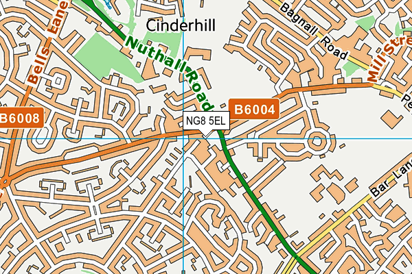 NG8 5EL map - OS VectorMap District (Ordnance Survey)