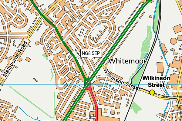 NG8 5EP map - OS VectorMap District (Ordnance Survey)