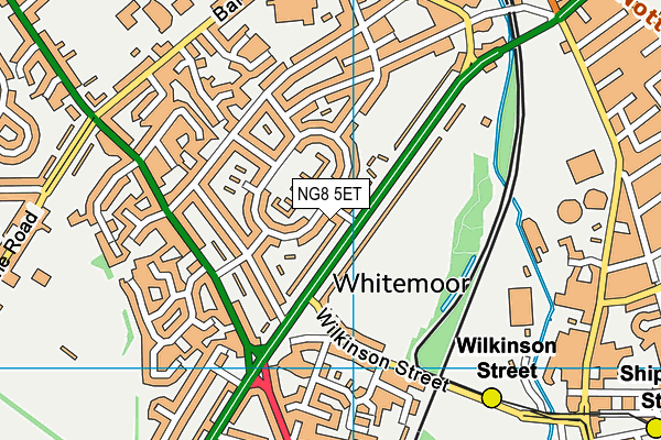 NG8 5ET map - OS VectorMap District (Ordnance Survey)