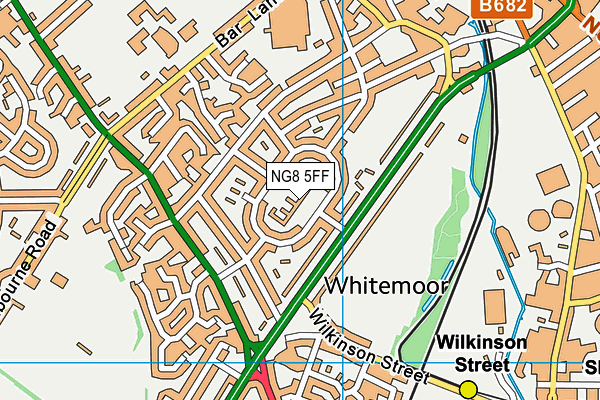 Whitemoor Academy (Primary and Nursery) map (NG8 5FF) - OS VectorMap District (Ordnance Survey)