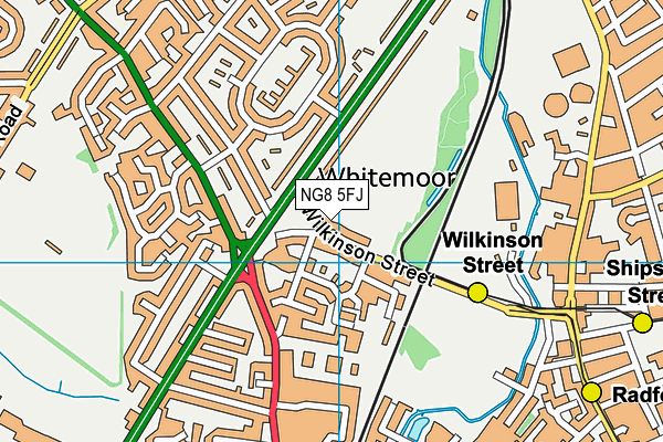 NG8 5FJ map - OS VectorMap District (Ordnance Survey)