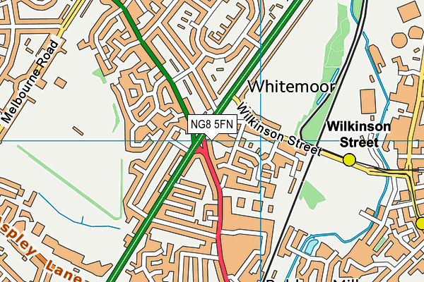 NG8 5FN map - OS VectorMap District (Ordnance Survey)