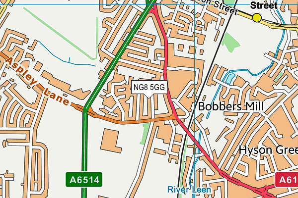 NG8 5GG map - OS VectorMap District (Ordnance Survey)