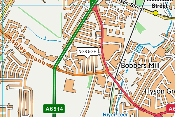 NG8 5GH map - OS VectorMap District (Ordnance Survey)