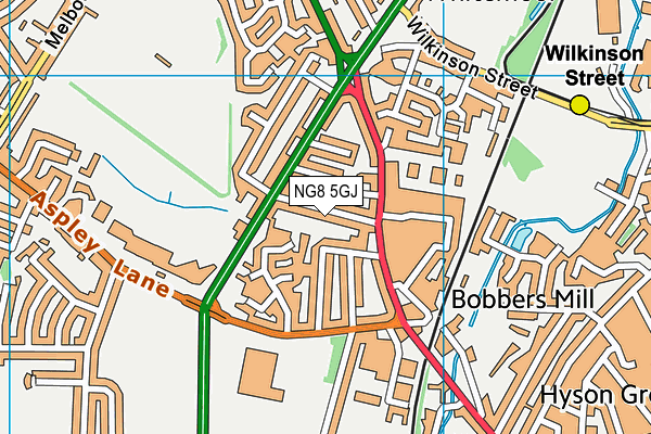 NG8 5GJ map - OS VectorMap District (Ordnance Survey)