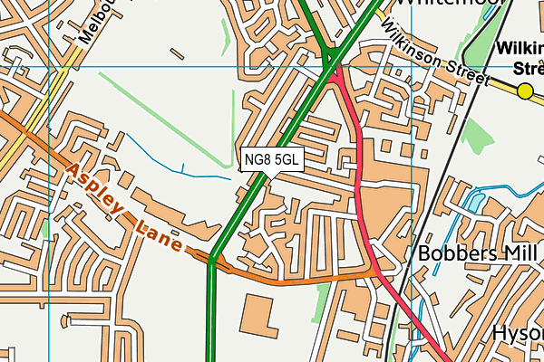 NG8 5GL map - OS VectorMap District (Ordnance Survey)