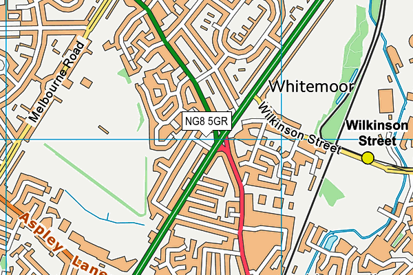 NG8 5GR map - OS VectorMap District (Ordnance Survey)